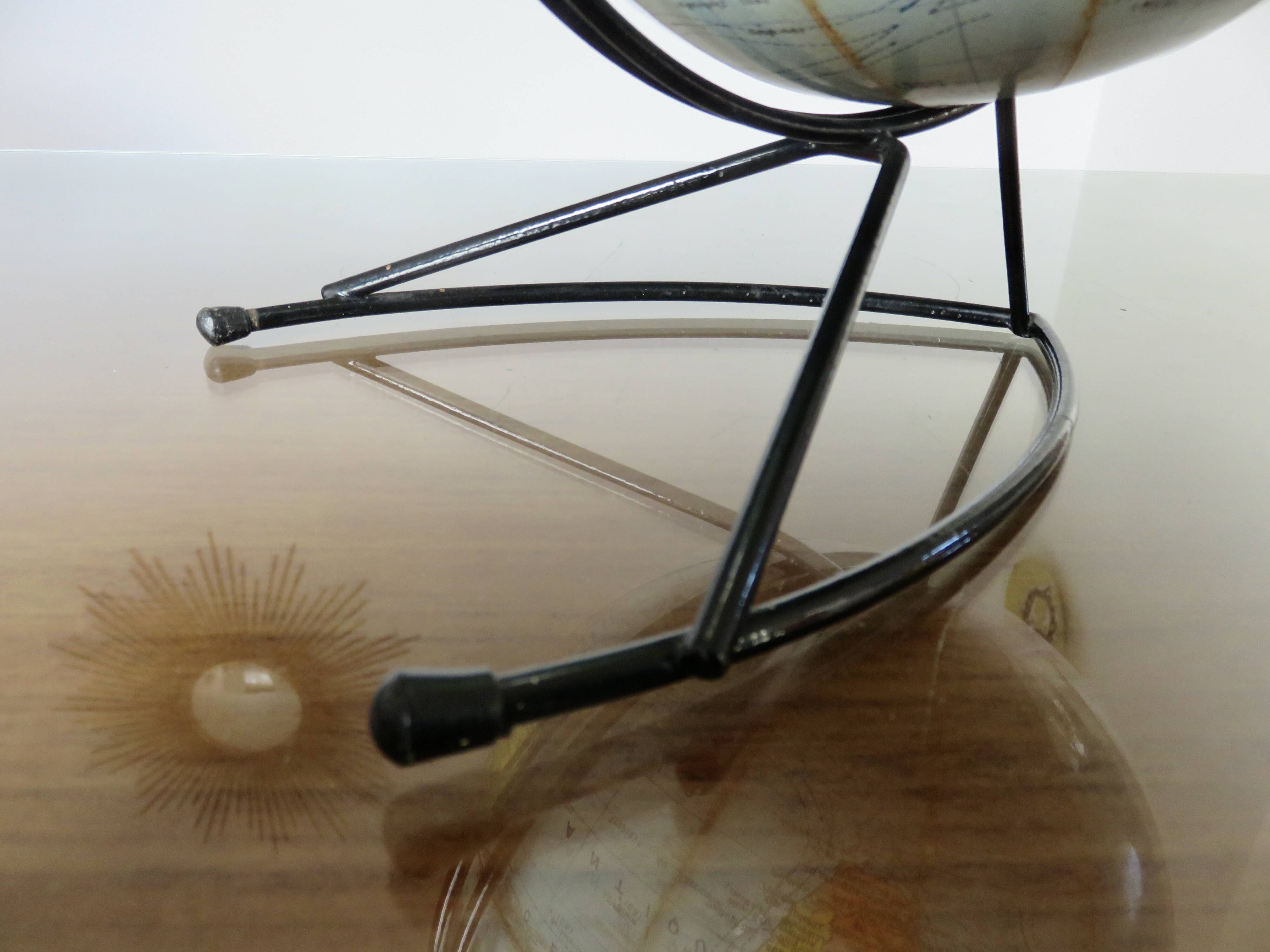 World map, terrestrial globe, Girard & Barrère edition, 1960s-70s