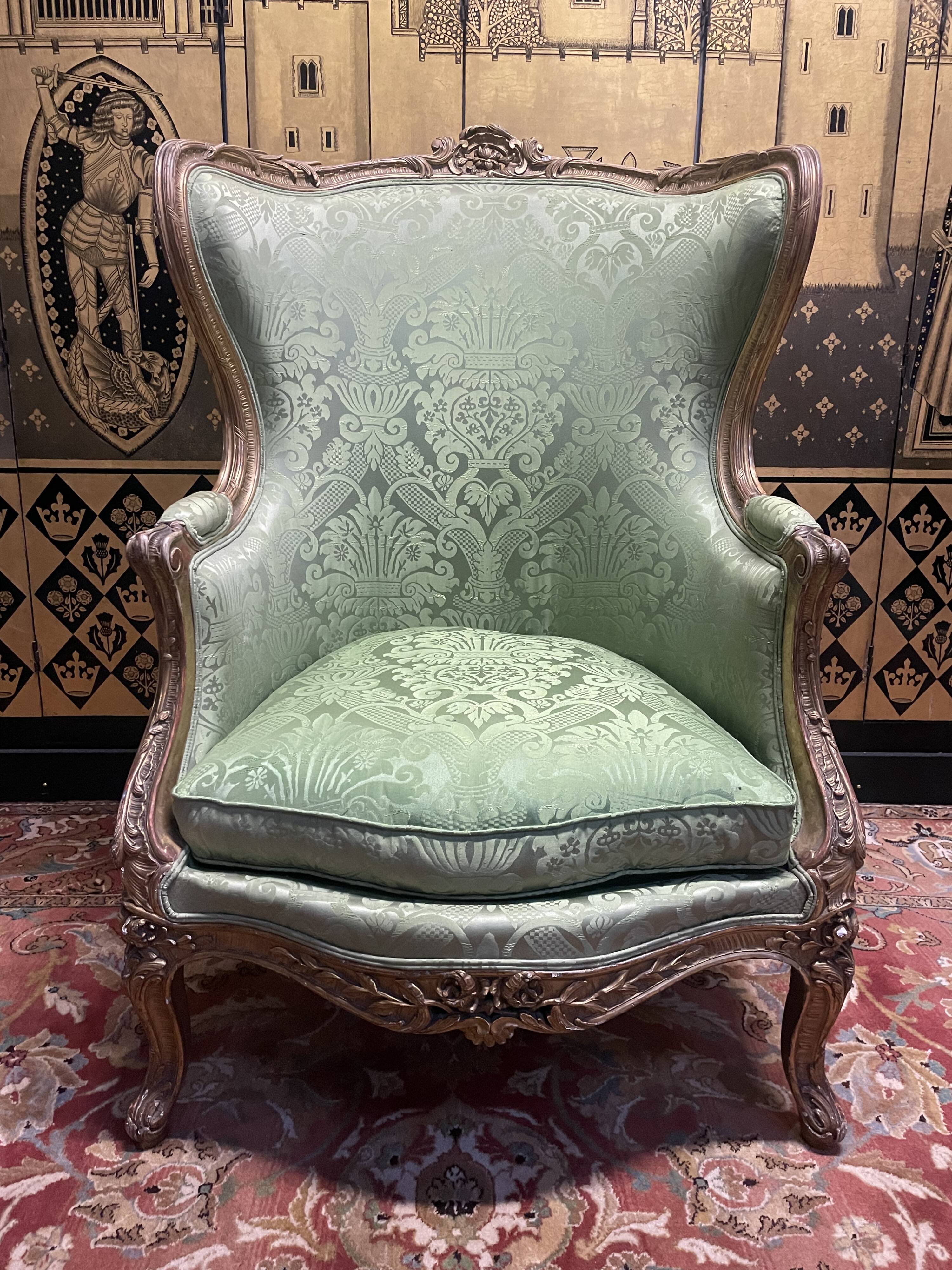 Louis XV golden eared armchair