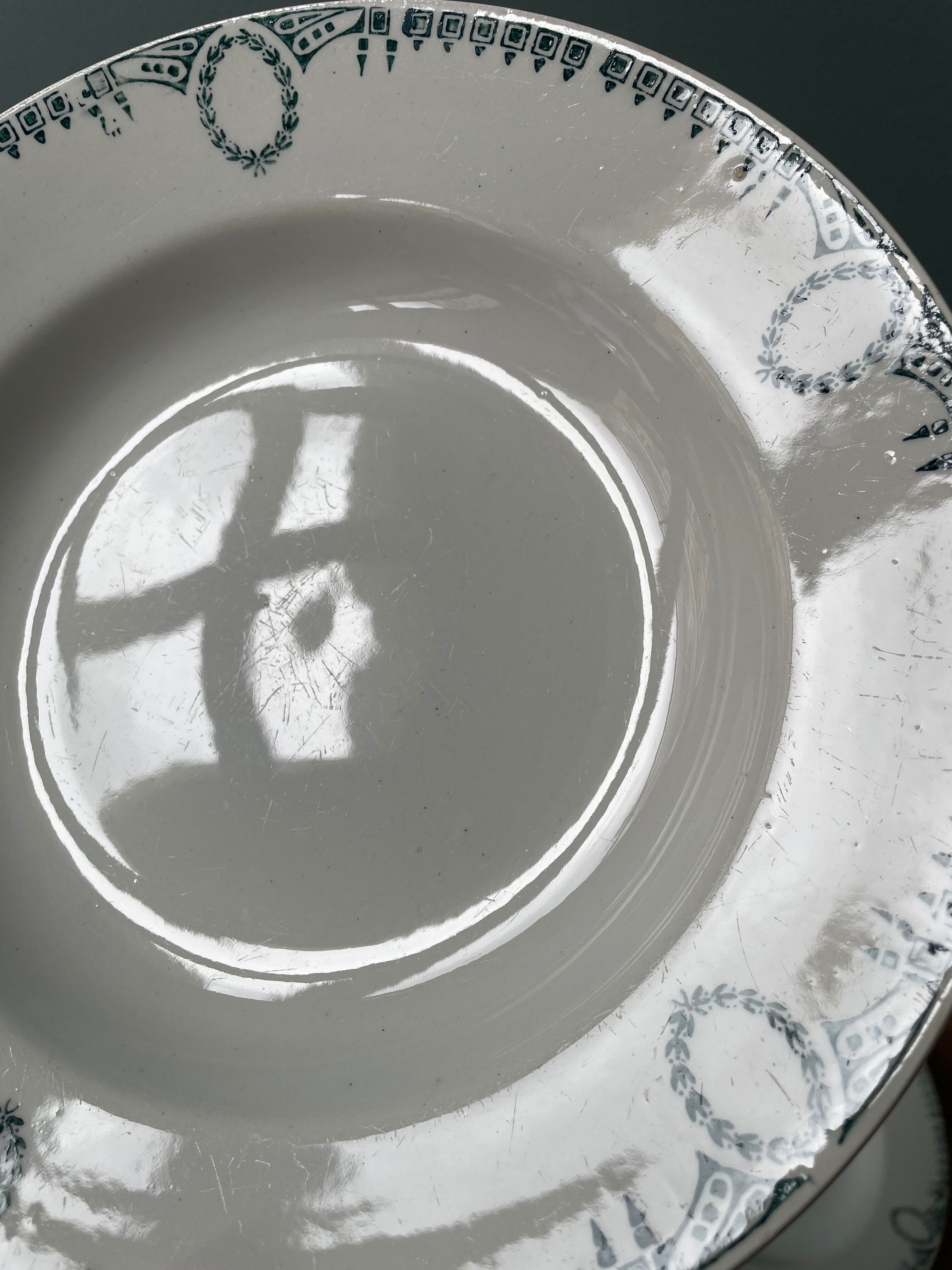 Set of 4 old hollow plates St Amand Terre de Fer