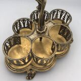 Serviteur plateau pour verre en métal doré, orfèvrerie christofle xixème