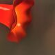 Red vintage hanging lamp made from ABC plastic. Denmark 1980s