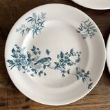 Assiettes plates en terre de fer Longwy "Mignon"