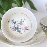 Set of 4 tea cups, porcelain Old Royal Factory of Limoges, Vintage