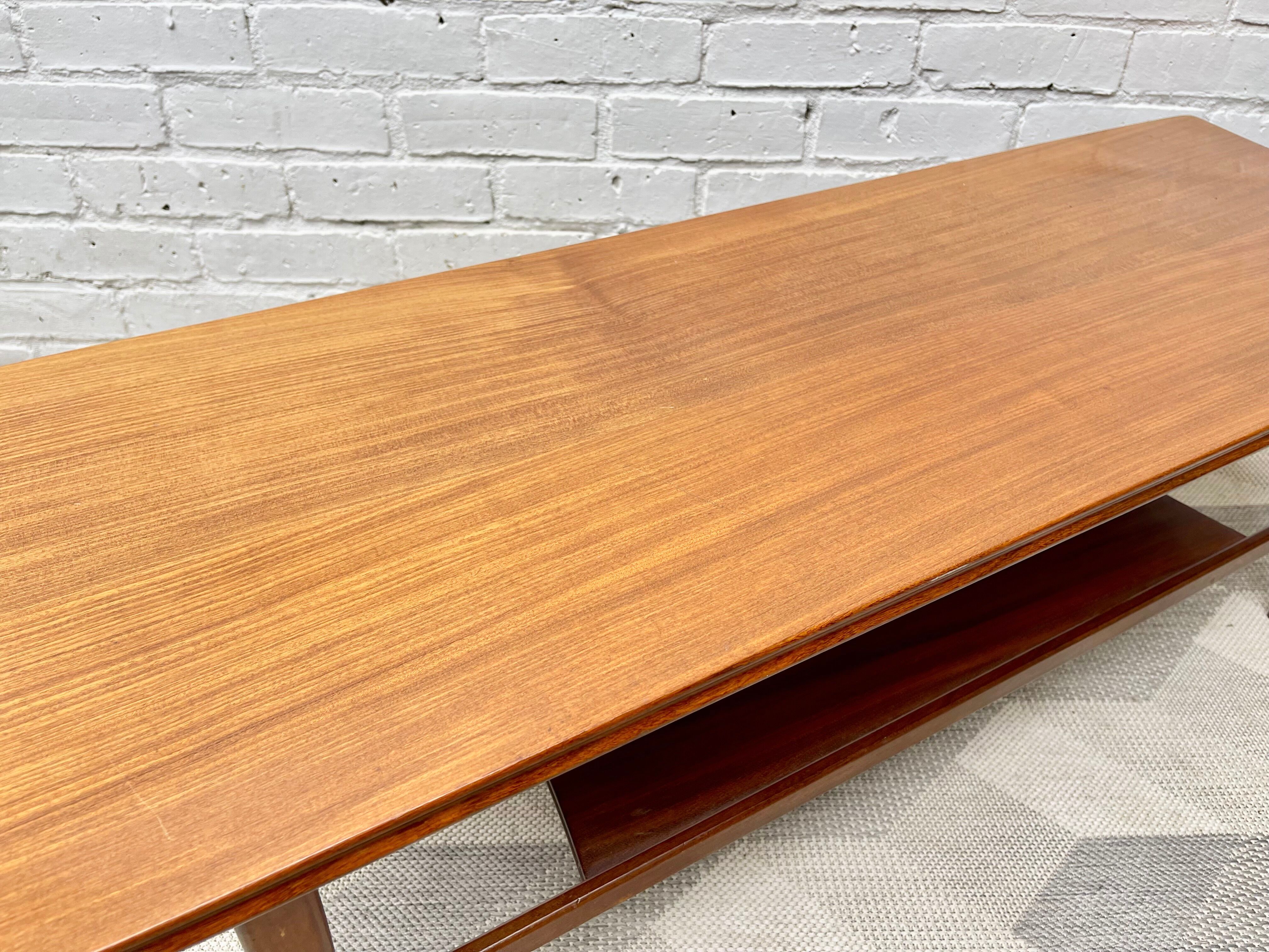 Vintage teak coffee table with shelf