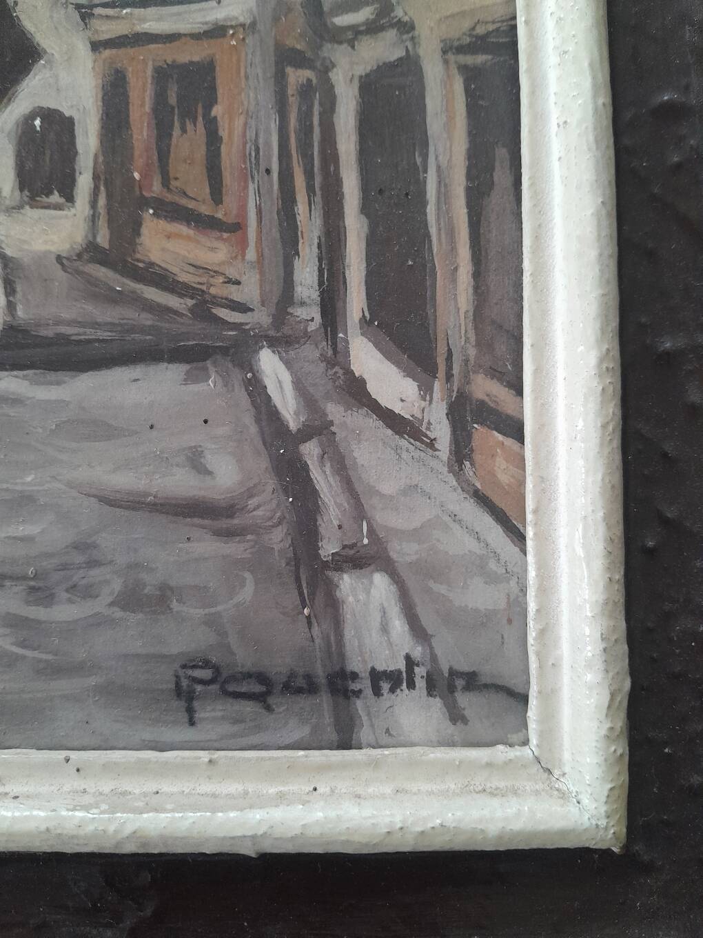 Peinture sur bois "Maison à colombages"