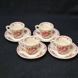 4 Mason's Fruit Basket Coffee Cups and Saucers Made In England