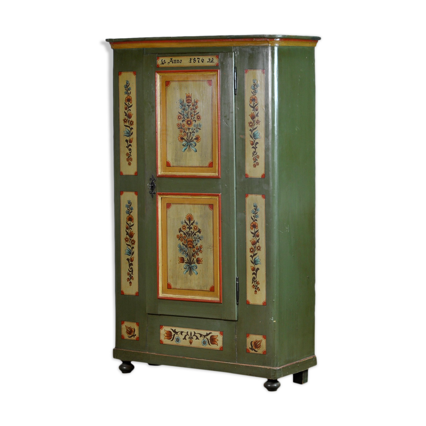 Antique German Hand Painted Cabinet, 1876