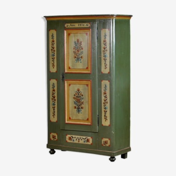 Antique German Hand Painted Cabinet, 1876