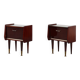 Pair vintage nightstands in wood veneer, Belgium 1950s
