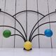 Wall-mounted coat rack with coloured balls, 50s design, vintage