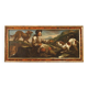 Tableau lombard antique du XVIIe siècle, le berger avec ses chiens