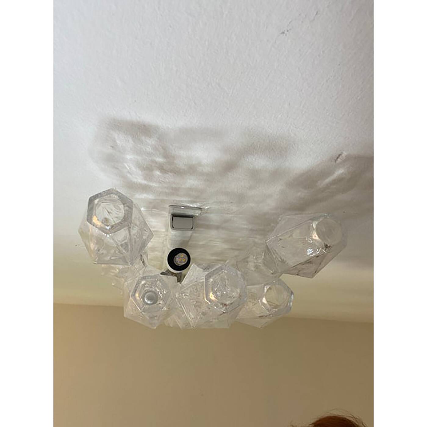 Set of Two Contemporary Shenographic "Poliedro" Murano Glass Wall Sconces