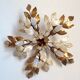 Ceiling, gold metal leaves, Italy 60s