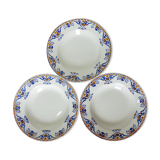 3 vintage soup plates from Moulin des Loups et Hamage, St Gast model 220525