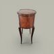 Curved side table in Louis XV style with marquetry - late 19th century