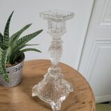 Large bucolic glass candlestick