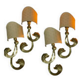 Grandes appliques en laiton, ensemble de 4 par Hans Möller, Allemagne, années 1960.