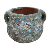 Pot terracotta mosaic called picassiette