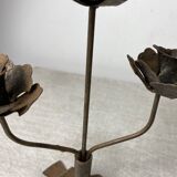 Rose shaped metal candle holder