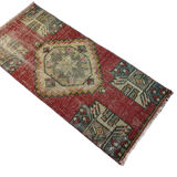 Vintage turkish pastel mini rug  98 x 45 cm