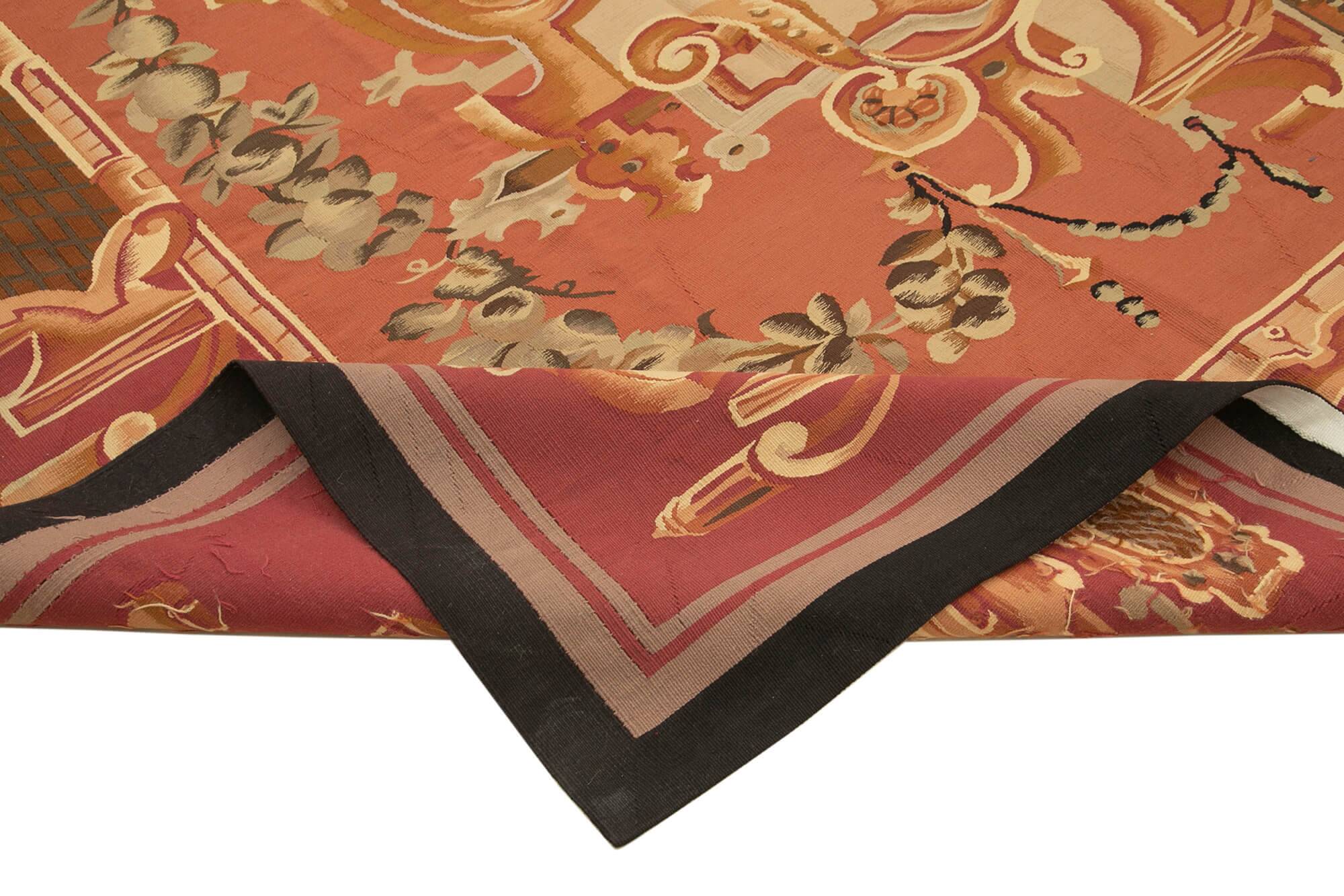 Handmade European Vintage Aubusson Kilim 306 cm x 335 cm