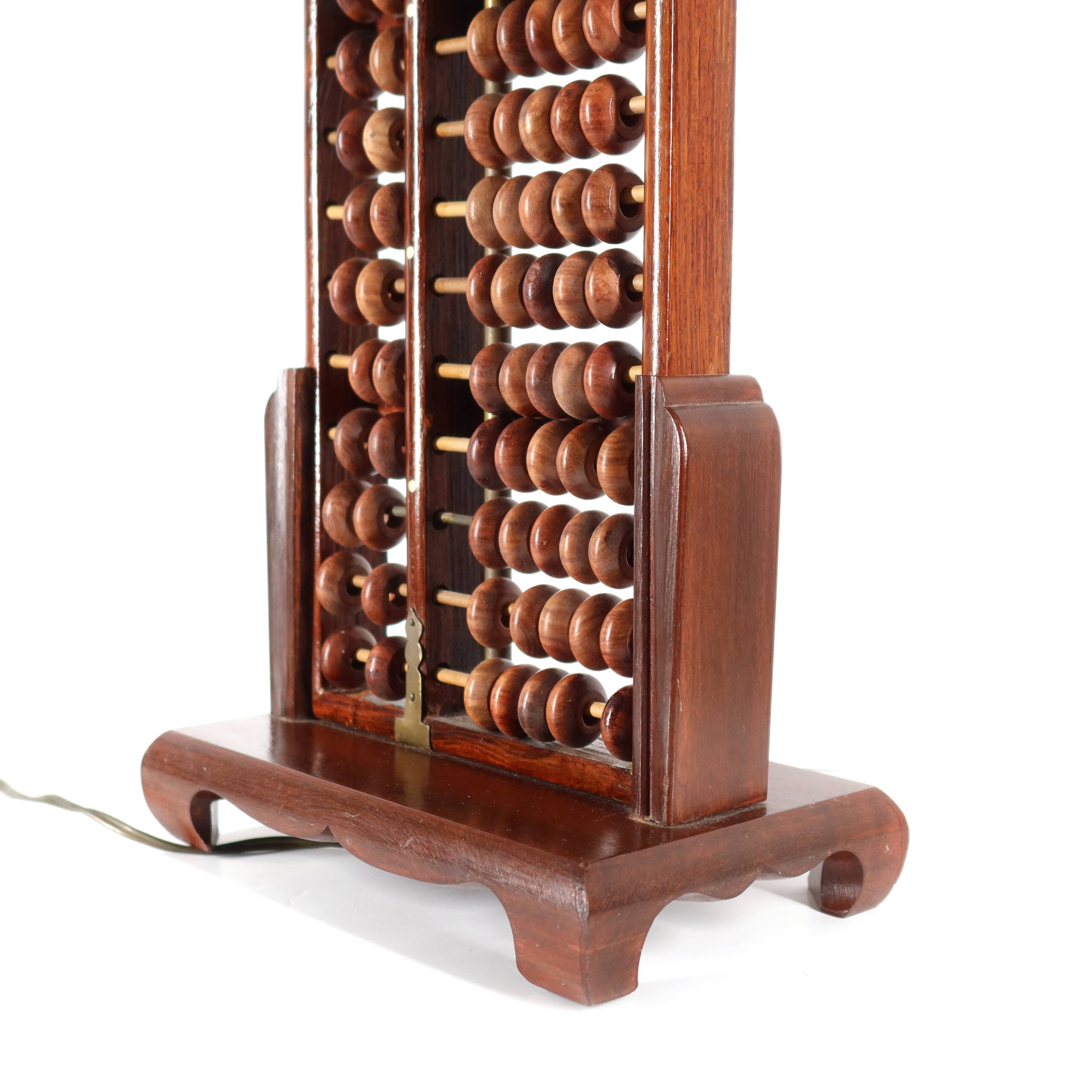 Old abacus lamp base, Chinese suanpan "lotus-flower brand"