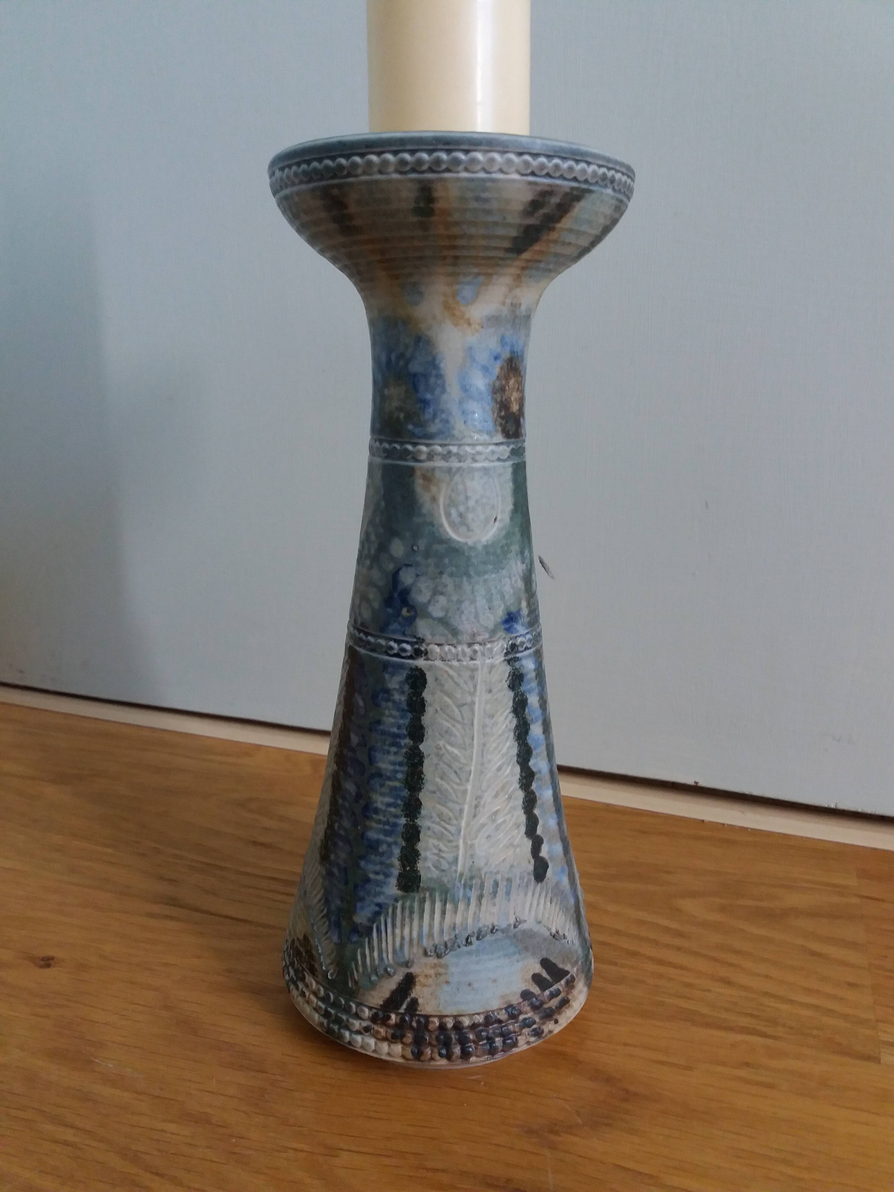 Candle holder vase signed Jean Claude Courjault