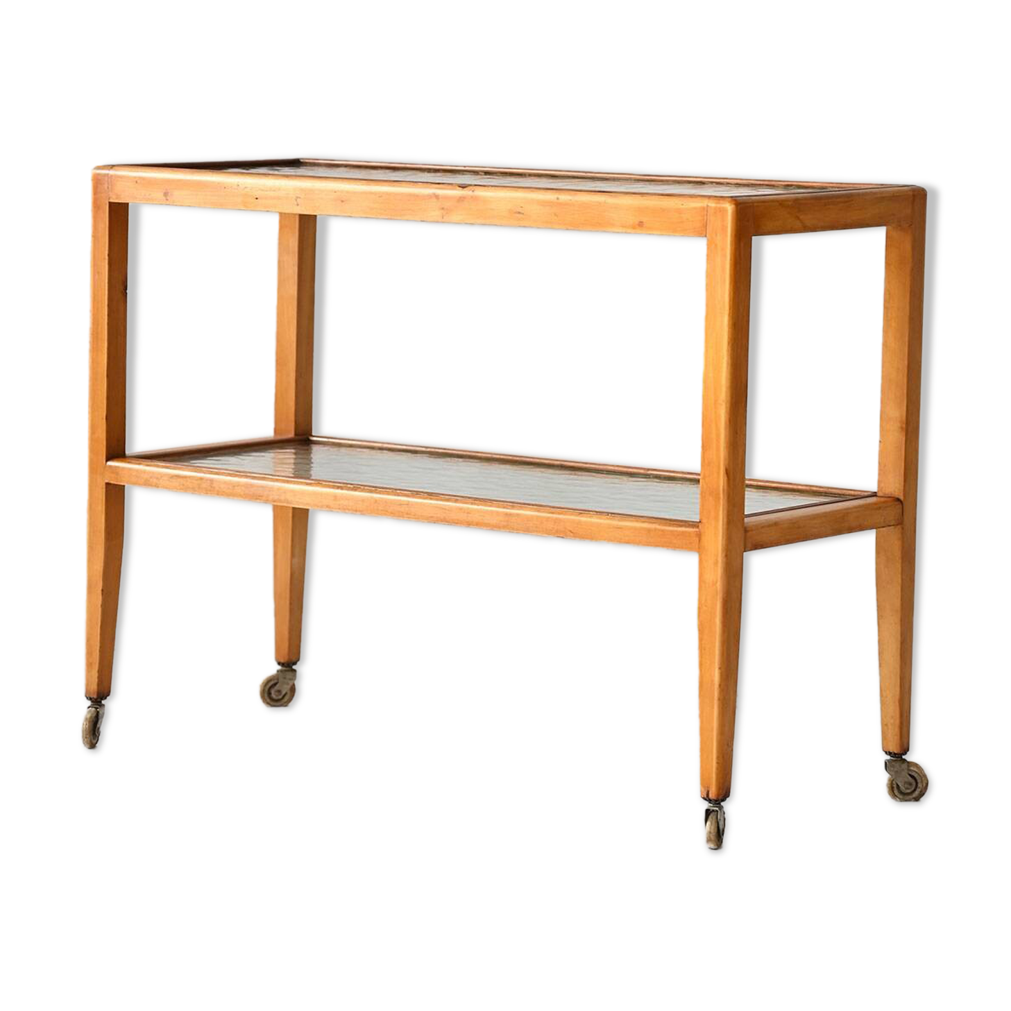 Vintage wooden and glass serving trolley