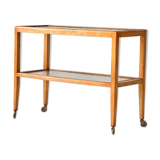 Vintage wooden and glass serving trolley
