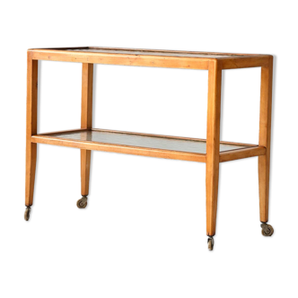 Vintage wooden and glass serving trolley