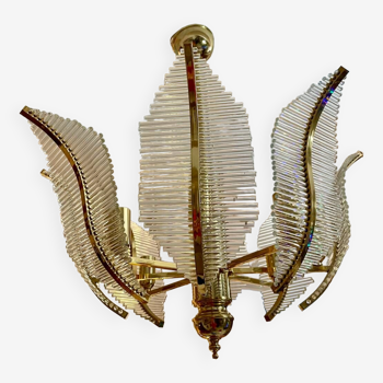 Venini Palm Murano glass chandelier, Italy 1980