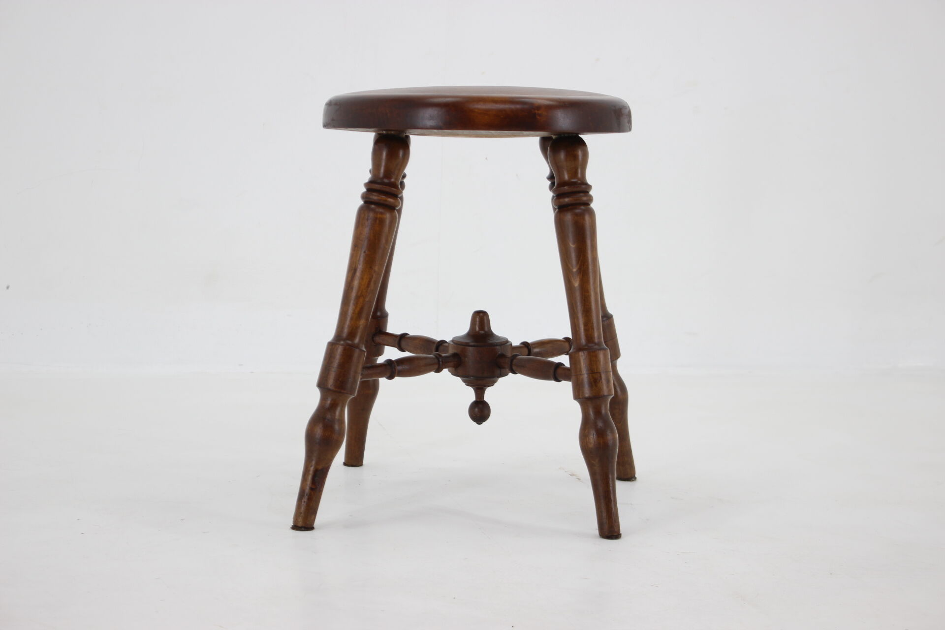 1940s Wooden Stool, Czechoslovakia