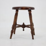 1940s Wooden Stool, Czechoslovakia