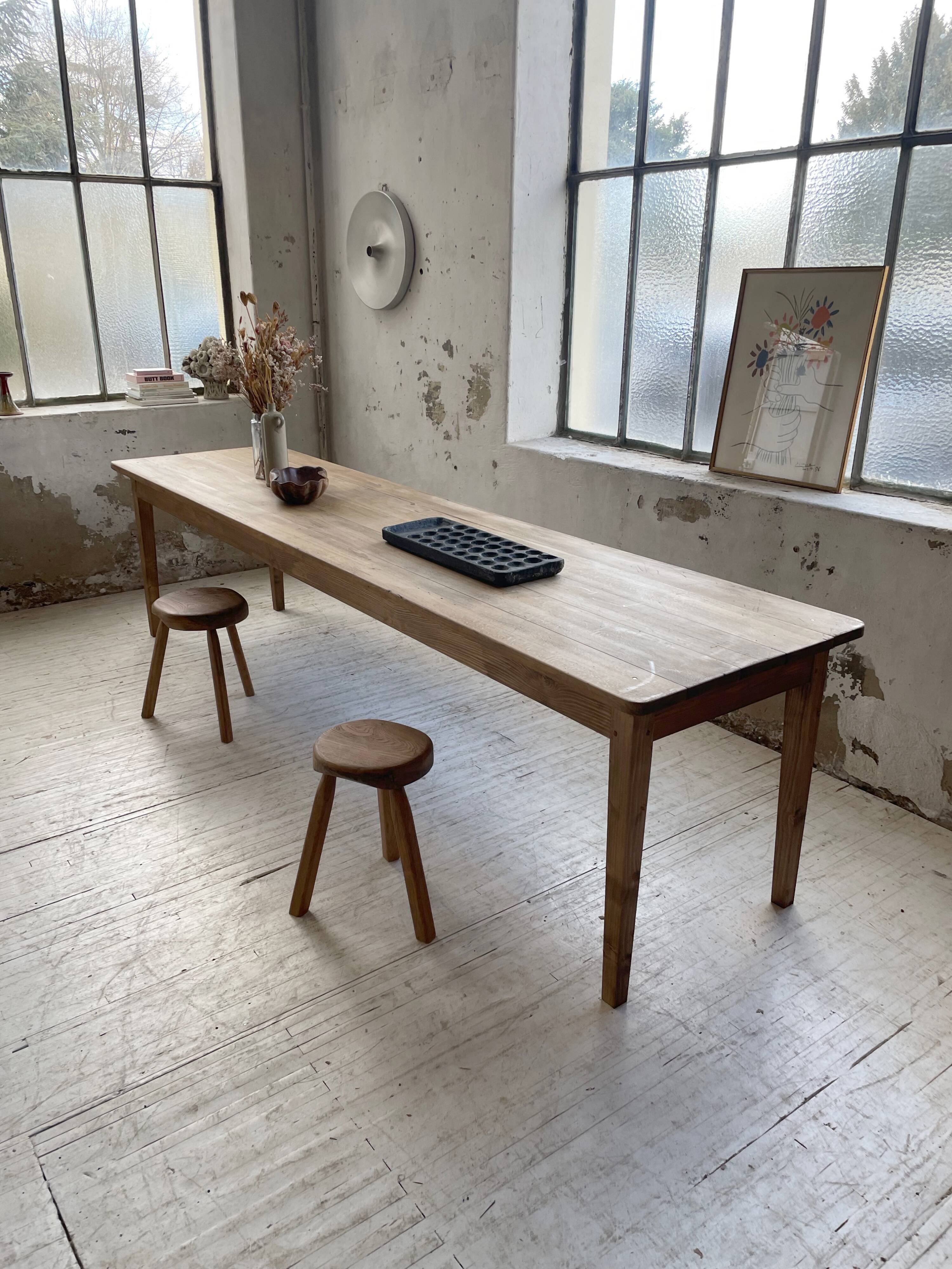 XL farmhouse table in beech and pine 3m