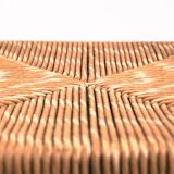 Chaises pliantes vintage italiennes avec siège en paille, set de 3