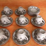 Lot including 9 coffee cups + photo subcup 1, 2.3; Collect "Petite Fleur" JOHNSON BROTHERS.