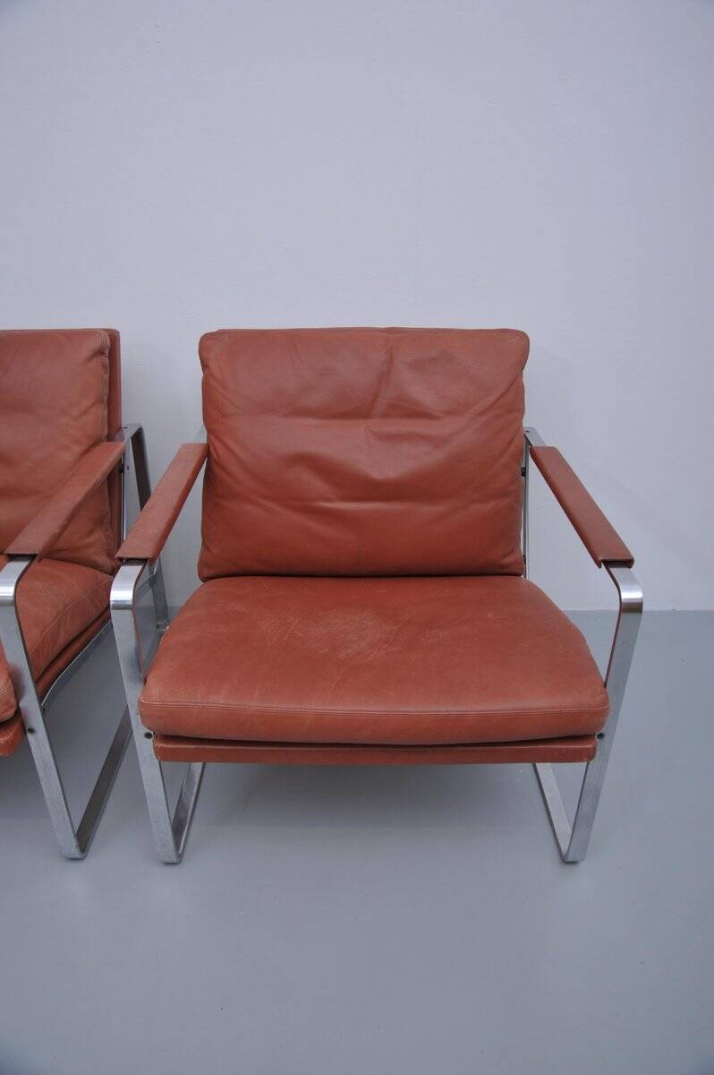 2x Vintage armchair by Preben Fabricius & Jørgen Kastholm for Knoll, 1970s