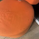 SITS Mokka swivel armchair in orange fabric — Scandinavian modern retro rounded design