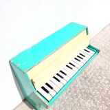 Miniature toy piano green 1950s