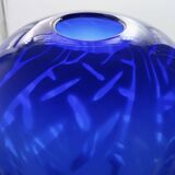 Impressive blue blown glass vase by Nicolas Morin.