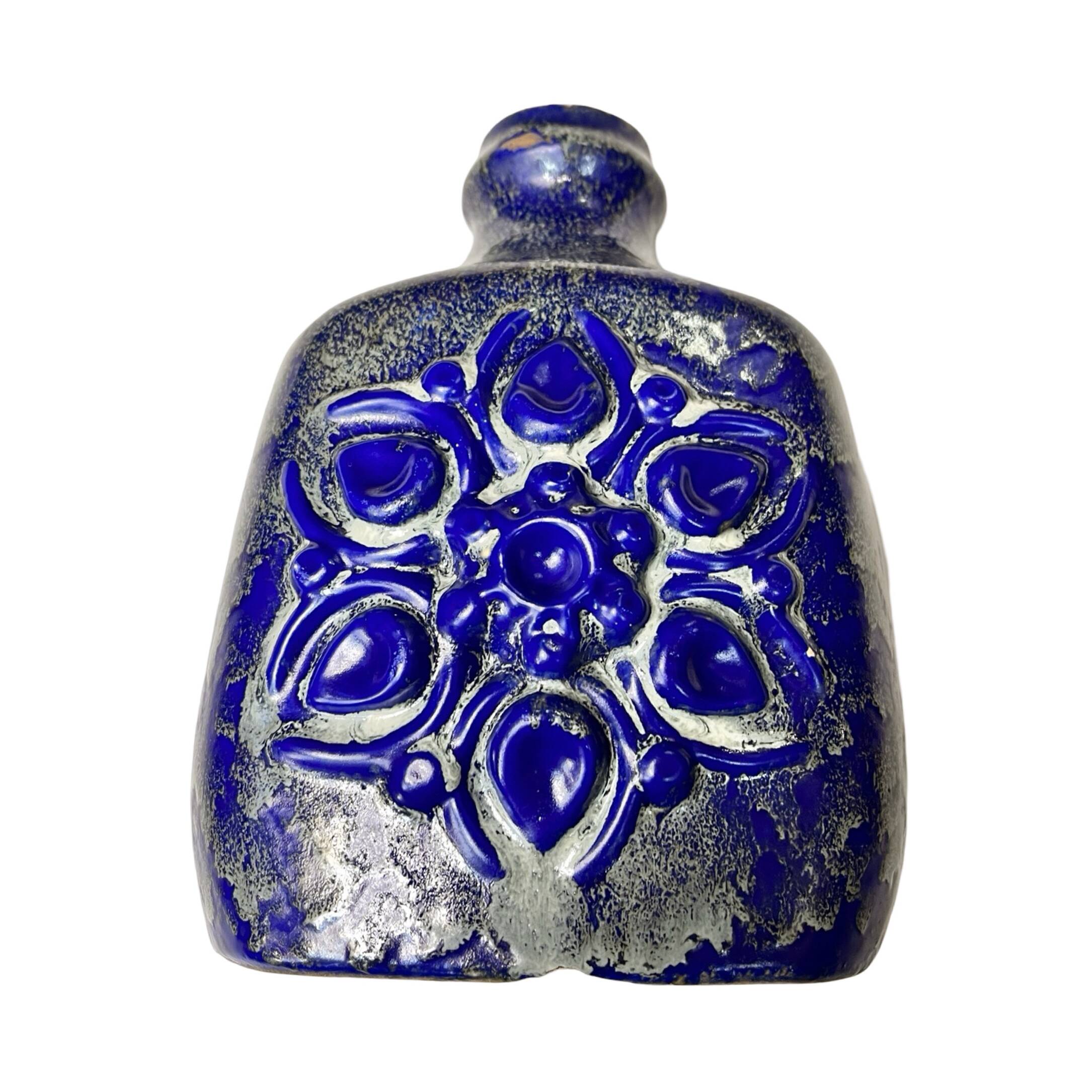 Cobalt blue, large, ceramic vase Strehla Keramik, Germany 1960s