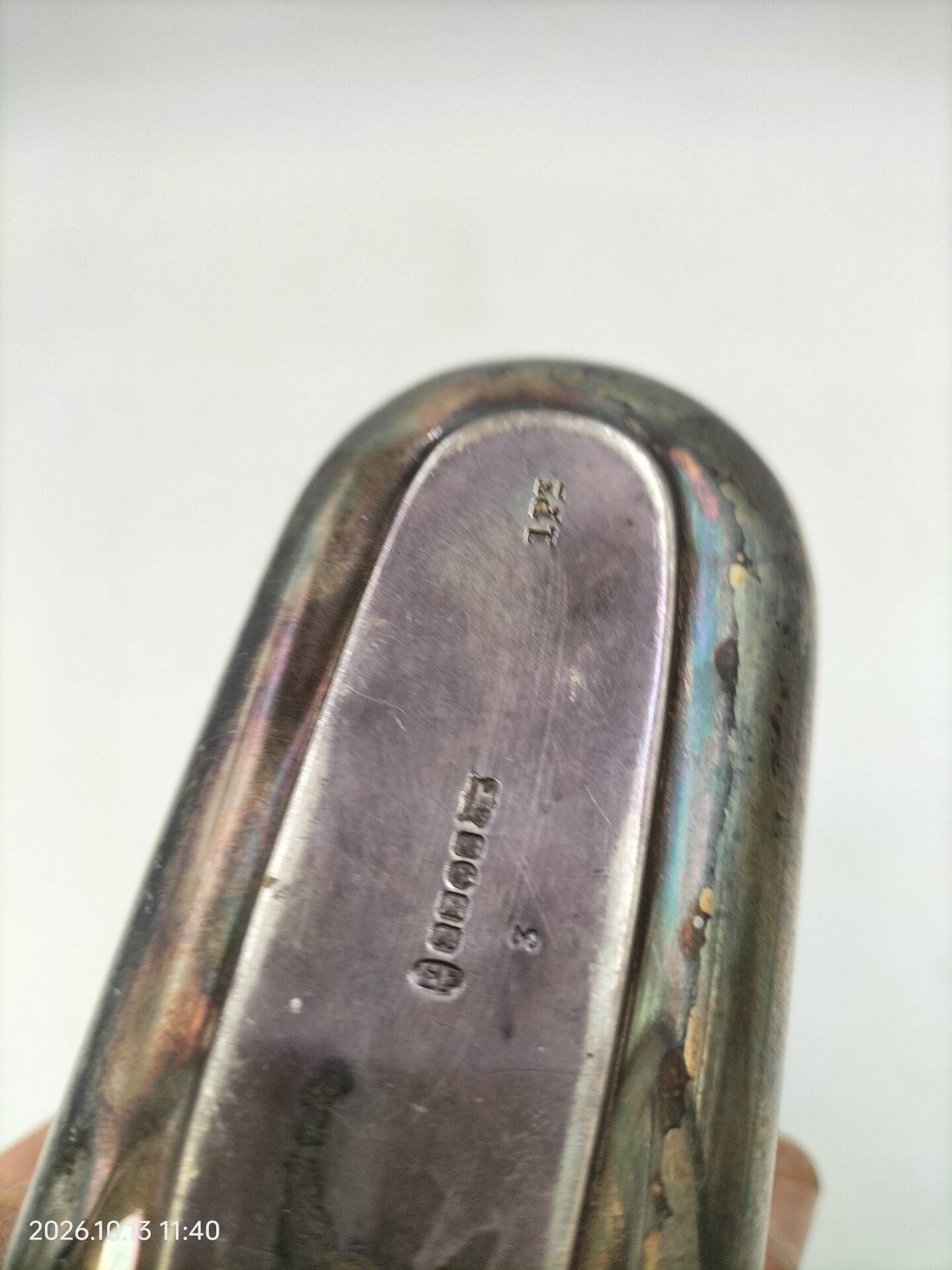 Silver-plated metal flask with leather and glass