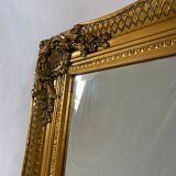 Bevelled mirror, golden empire style 74x64cm