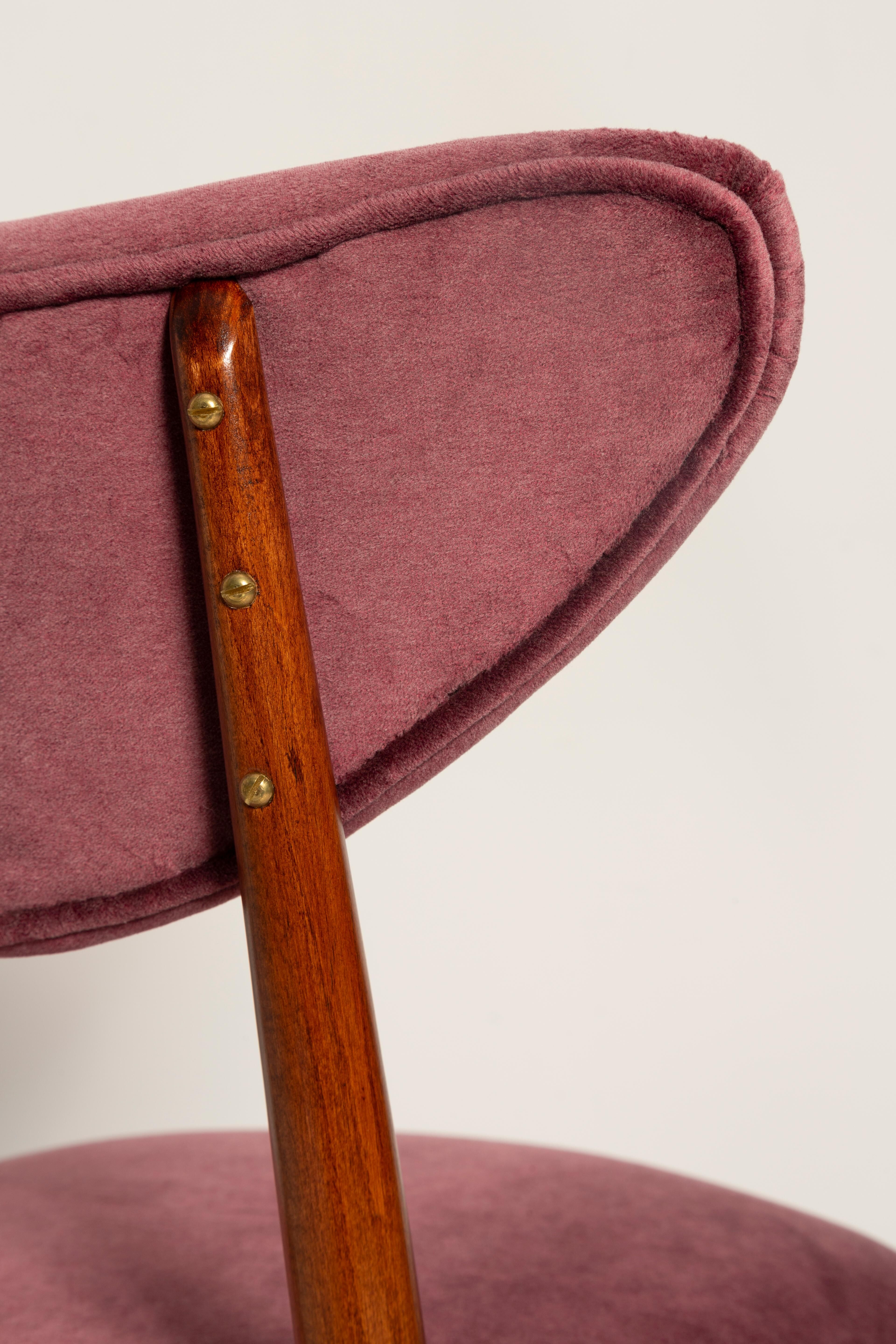 Vintage mid-20th century purple plum velvet heart-shaped chair.