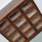 Vintage Dutch Oak Haberdashery Shop Cabinet / Vitrine, 1950s