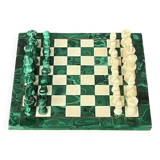 Handmade malachite chess set.