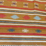 Tapis multicolore tissé à la main à motifs berbères 100x140cm