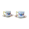 2 tasses et soucoupes porcelaine fine EPIAG Tchécoslovaquie numéro 17