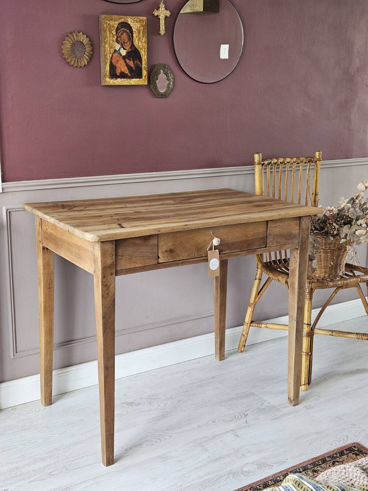 Antique walnut table/desk, renovated | Emile