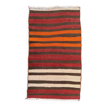 Vintage Turkish mini kilim 54x95 cm wool small kelim runner, shabby chic 2578